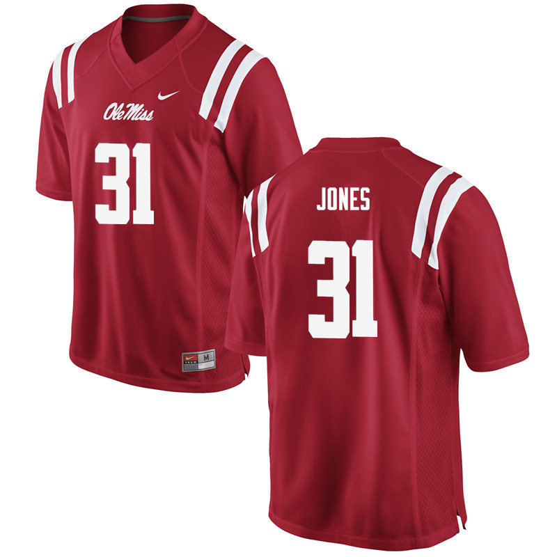 Jaylon Jones Ole Miss Rebels NCAA Men's Red #31 Stitched Limited College Football Jersey JKJ6258KD